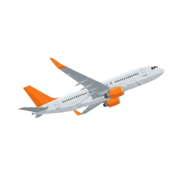 Illustrated airplane in flight